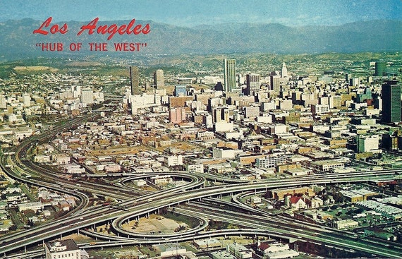 Vintage Downtown Los Angeles Postcard by DecadesVintageOnEtsy