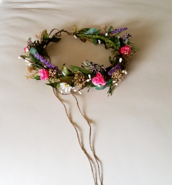 Items similar to Leafy Headdress music festivals headband flower crown