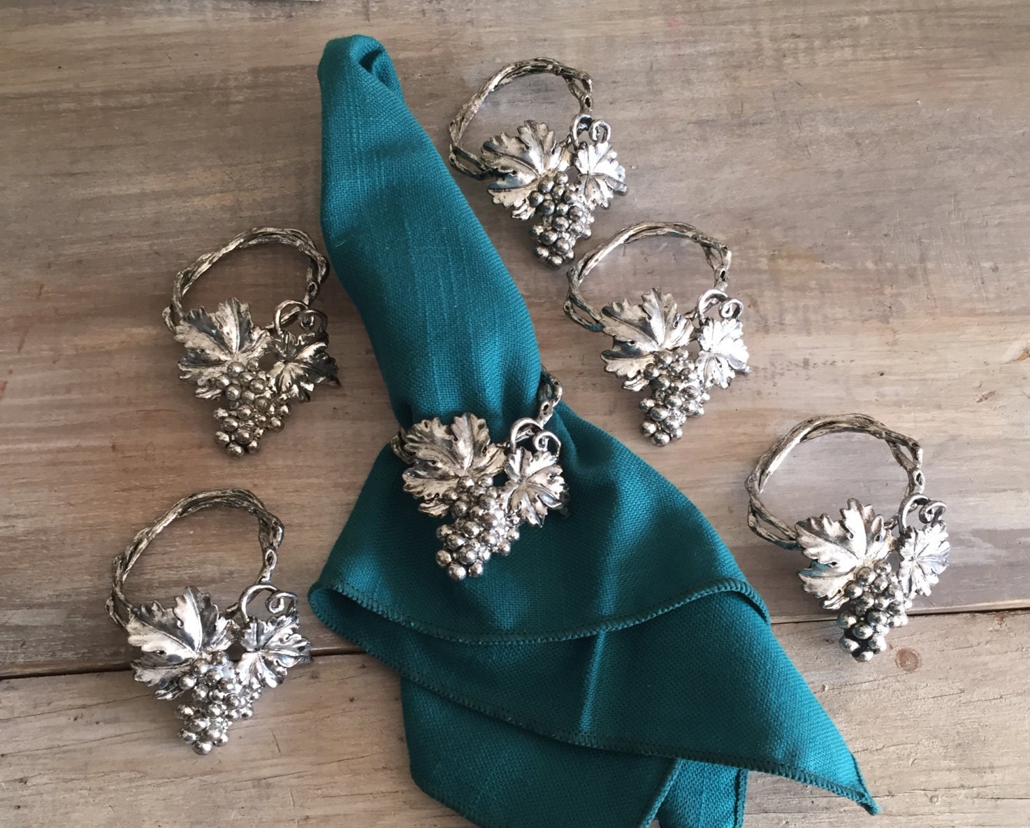 Napkin Rings Napkin Holder Grape Vine Napkin by TheCookieClutch
