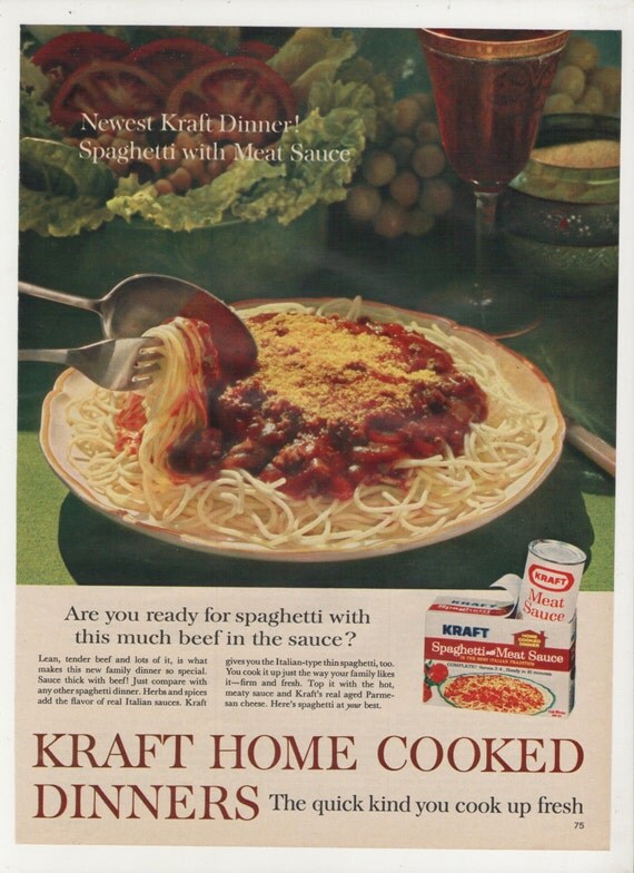 1964 Advertisement Kraft Spaghetti & Meat Sauce KD Dinner 60s