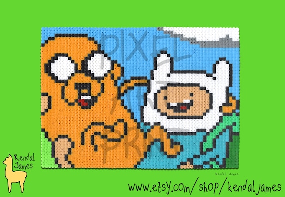 Items Similar To A3 Adventure Time Finn And Jake Pixel Art 8bit Art