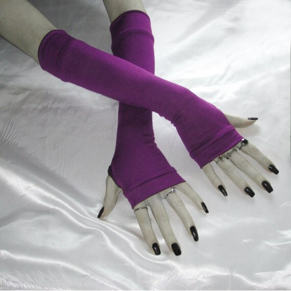 Arm Warmers purple arm warmer goth fingerless gloves sleeves Her