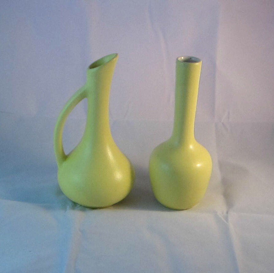 Royal Haeger Pottery Vases Vintage Mid Century Yellow Bud