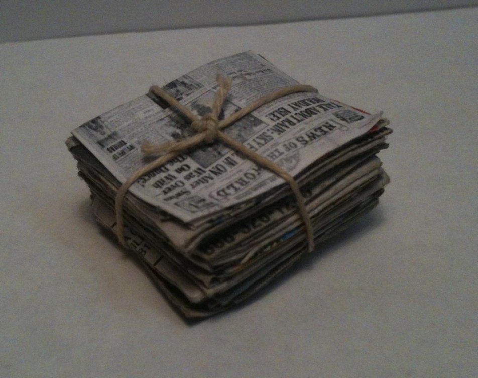 Miniature Bundle of Newspaper Recycling by Things4YorOtherHouse