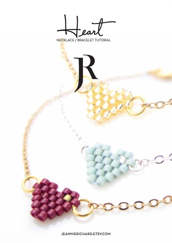 Beaded Heart Bracelet Tutorial Beaded Heart Necklace