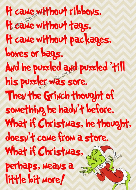 How The Grinch Stole Christmas Printable by olliewolliecreations