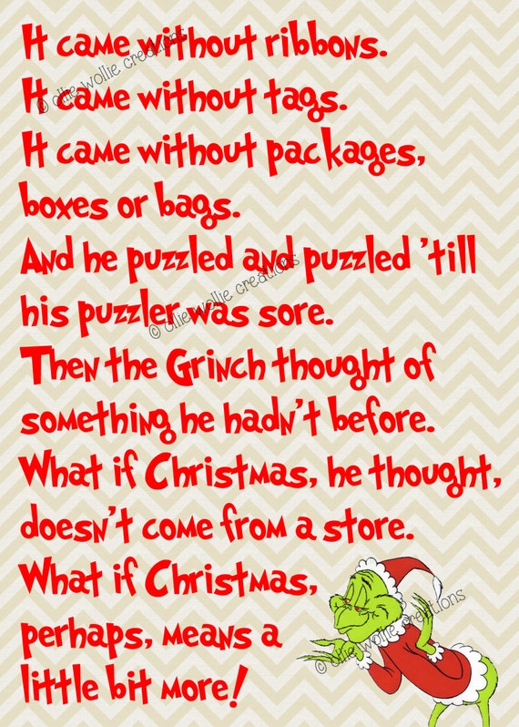 How The Grinch Stole Christmas Printable By Olliewolliecreations