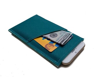 Sleeve for iPhone 7, iPhone 6, iPhone 7 + plus Cover, iPhone 6+ wallet case, iPhone SE Cover - Teal iPhone Case