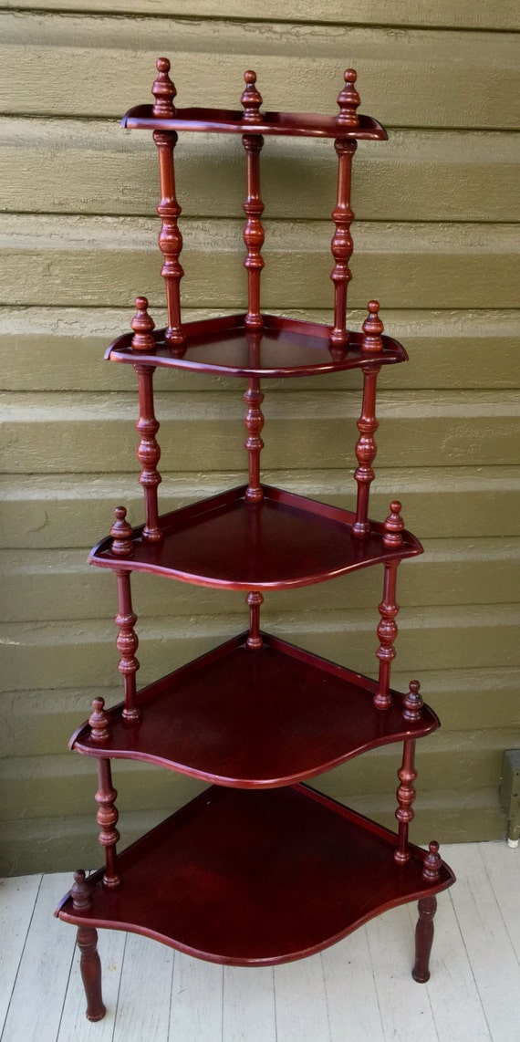 Vintage Corner Shelf Stand etagere Five Tiers Knic Knac free