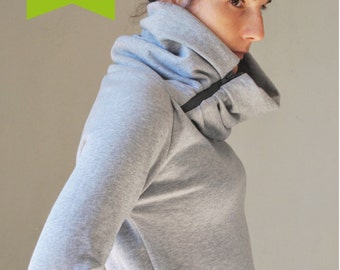 Organic Cotton Grey Sweatshirt SUN Women Sweater Gift for her / Women