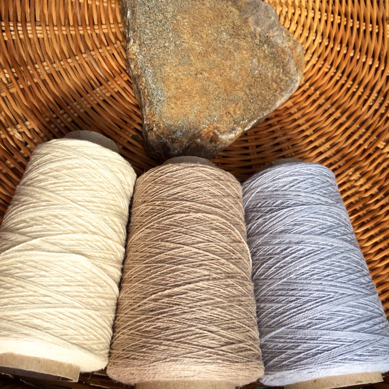 organic 8/2 cotton and Cottonlin weaving yarn 3 cone set