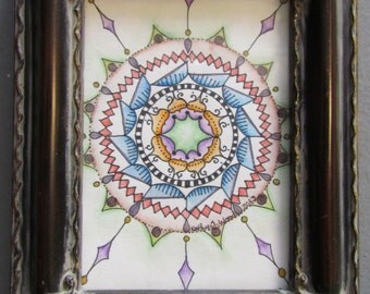 Mandala - Original Artwork - 5" x 6" framed