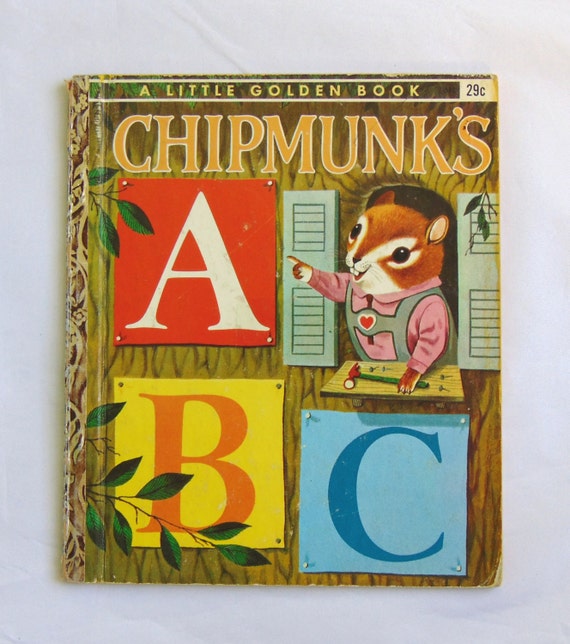 Chipmunk's ABC Vintage Little Golden Book by by TheVintageRead