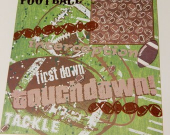 12x12 Premade Scrapbook Layout- Football