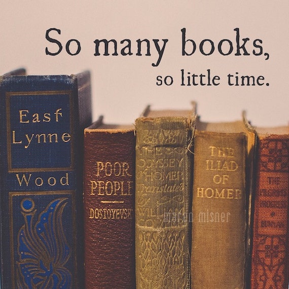 Vintage Books Print So Many Books So Little Time Quote