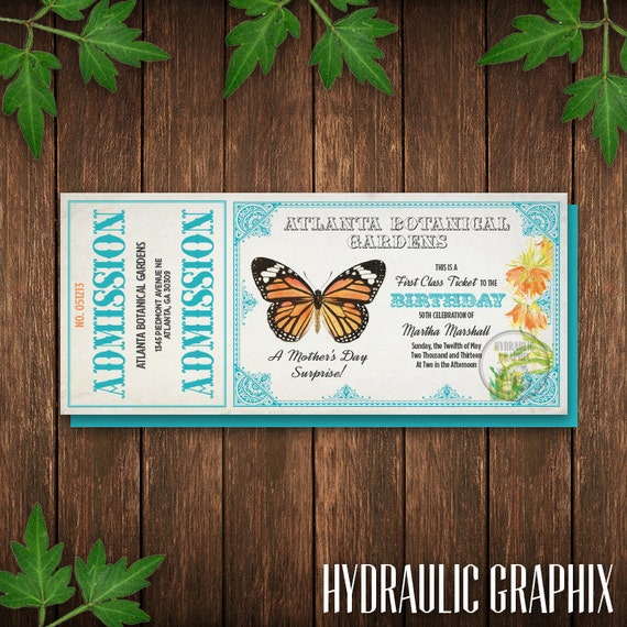 Butterfly Invitation Ticket, Garden Party Invitation Printable, Mother's Day Brunch, Bridal Shower Tea, Butterfly Birthday Invite, Tea Party Il_570xn