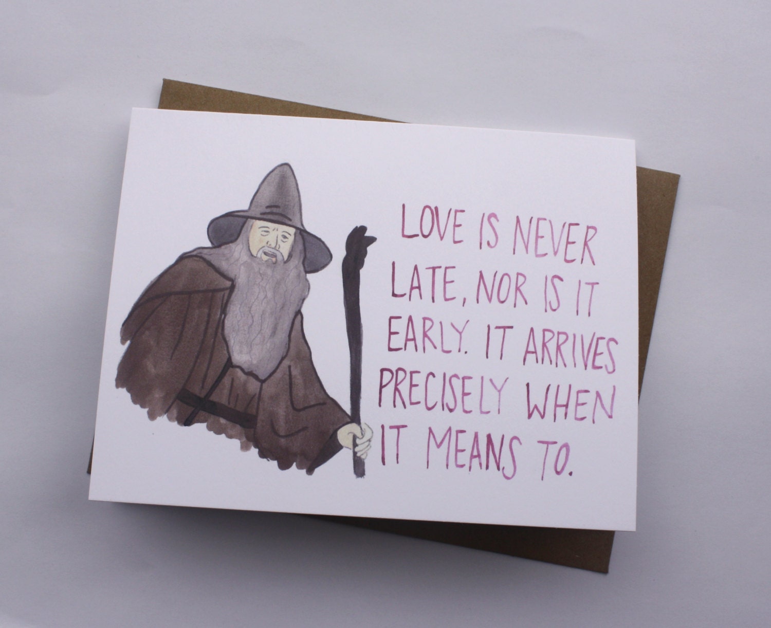 Gandalf Love Quote// Lord of the Rings Card by averycampbellART