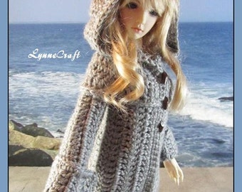 Crocheted Sweater Coat for your Limhwas, Elfdolls, and Other Similar Sized SD Dolls . .OOak