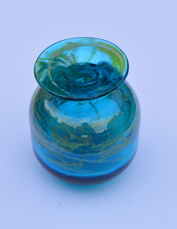 Items similar to 1960s Mdina Glass Vase Made in Malta Vintage Glass