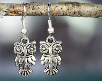 Owl Earrings Owl Gift Owl Jewelry Owl Collector 1.5 inch by (35mm) Nickel Free Order As Many Pairs As Needed Gift Bags Included