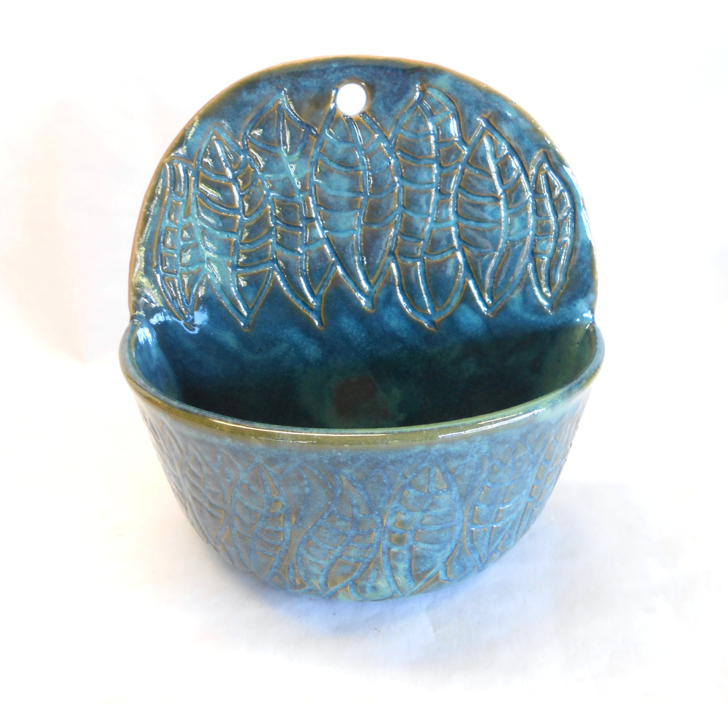 Pottery Wall Planter Ceramic Planter Leaf by PotteryBySaleek