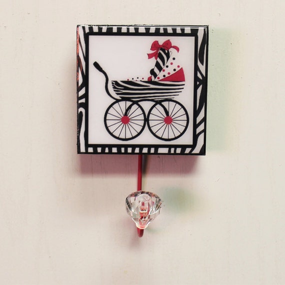 Zebra Wall Hook Decorative Hook Nursery Decor Nursery by Resinique