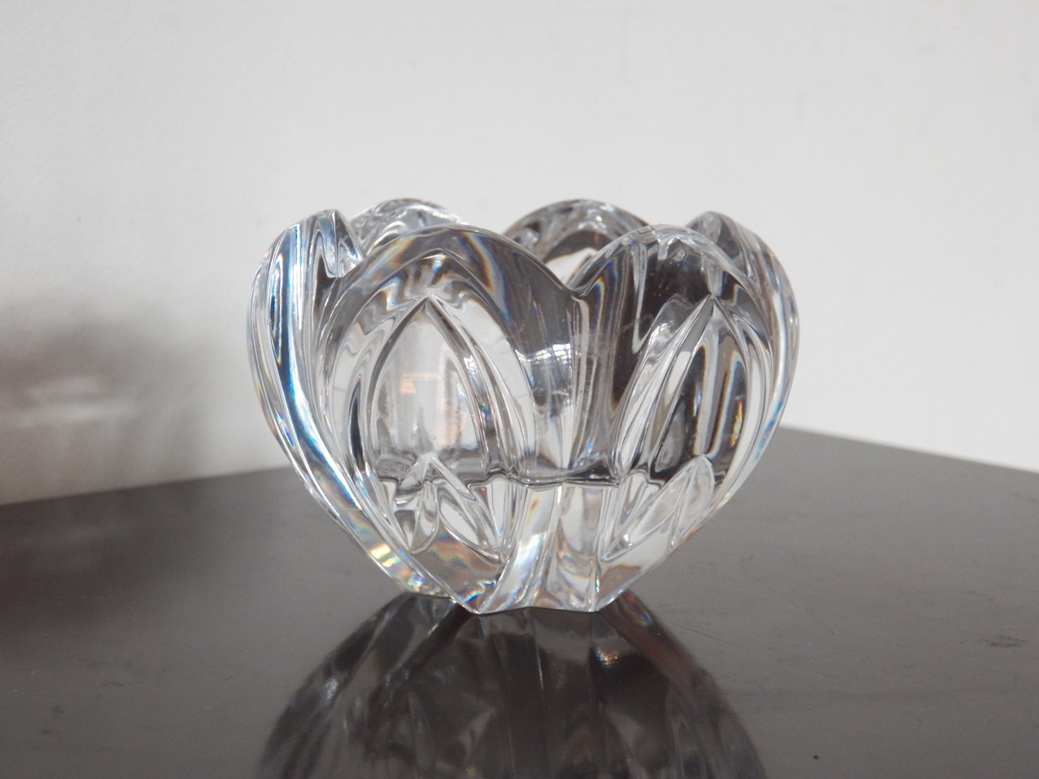 Signed Waterford Irish Crystal Votive Tea Light Candle Holder