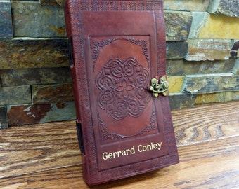 Personalized Leather Journal Monogrammed Irish Graduation and Birthday Gift 576WL