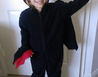 Toothless the Dragon onesie age 7-8 up to 11-12 - Night fury onesie - Toothless costume - How to train your dragon costume