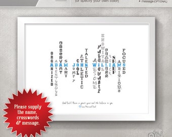 Personalized Graduation Gift / Gift for Son / Gift for Grandson / Custom Design Print / Dorm Room Decor // 5x7 / 8x10