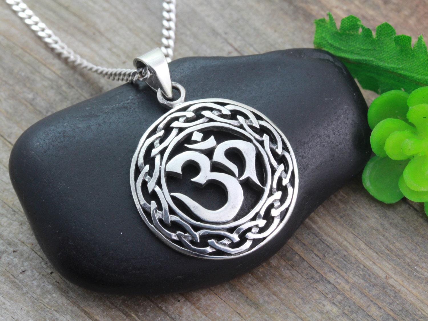 Silver OHM Necklace Sterling silver Om jewelry by LifeOfSilver