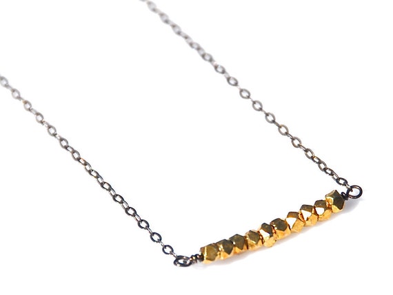 Women's Gold Nugget NecklaceLayering NecklaceGold Bar Necklace ...