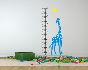 Giraffe Growth Chart Kids Wall Decal Quote Sticker Home Decor Office Wall Decal