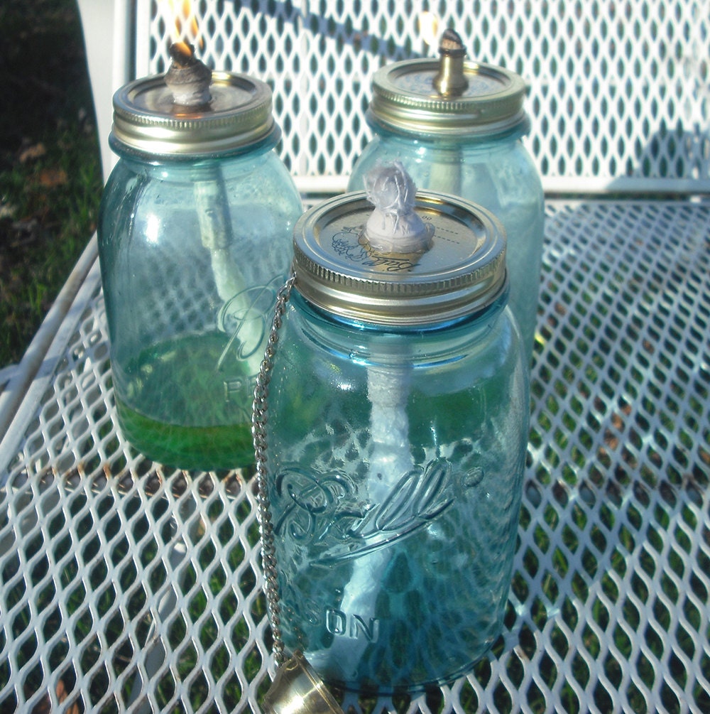 Mason Jar Citronella Tiki Torch 3