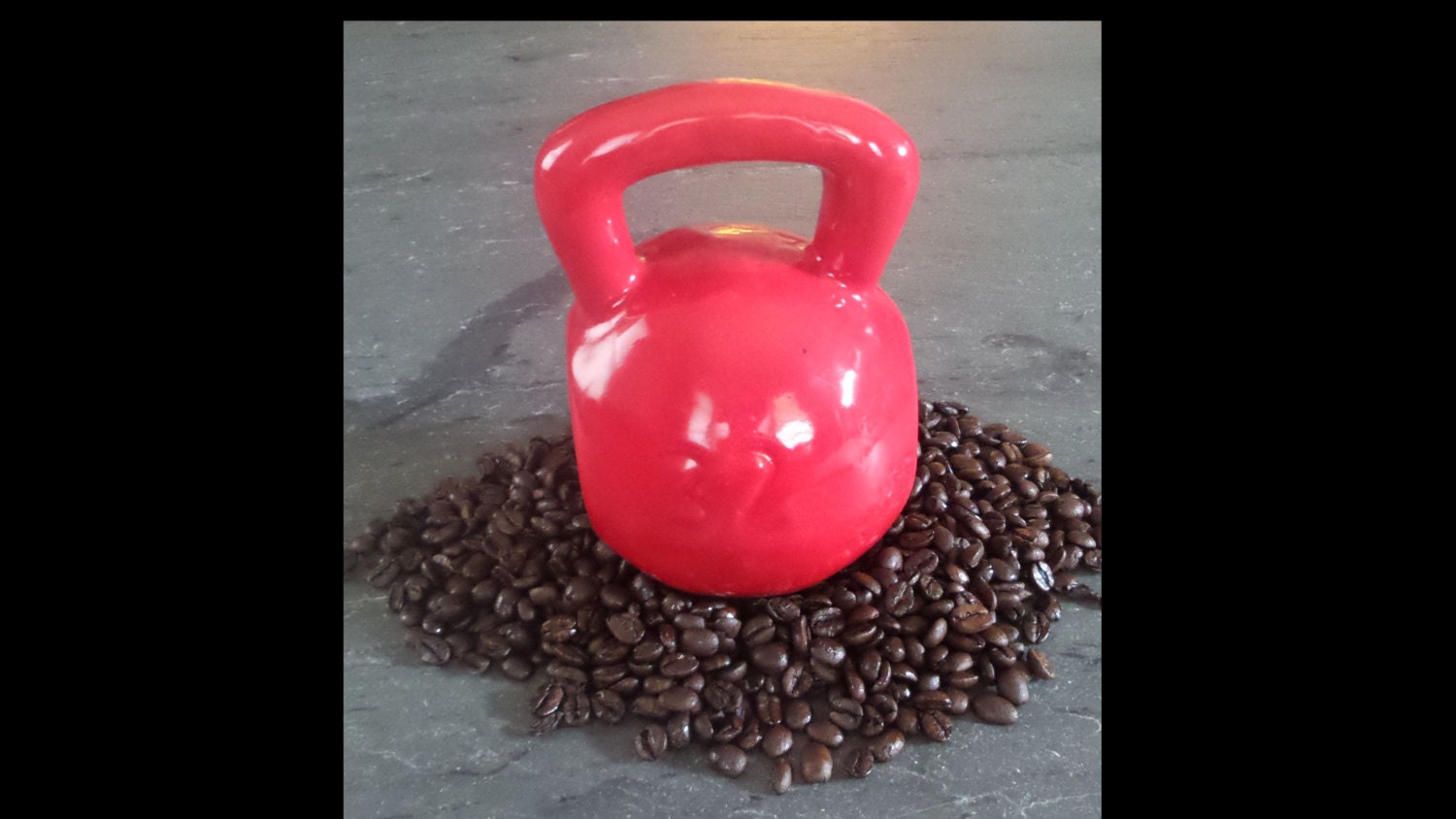 Ceramic Red Kettlebell Coffee Mug 16 or 24 oz by Clazydayceramics