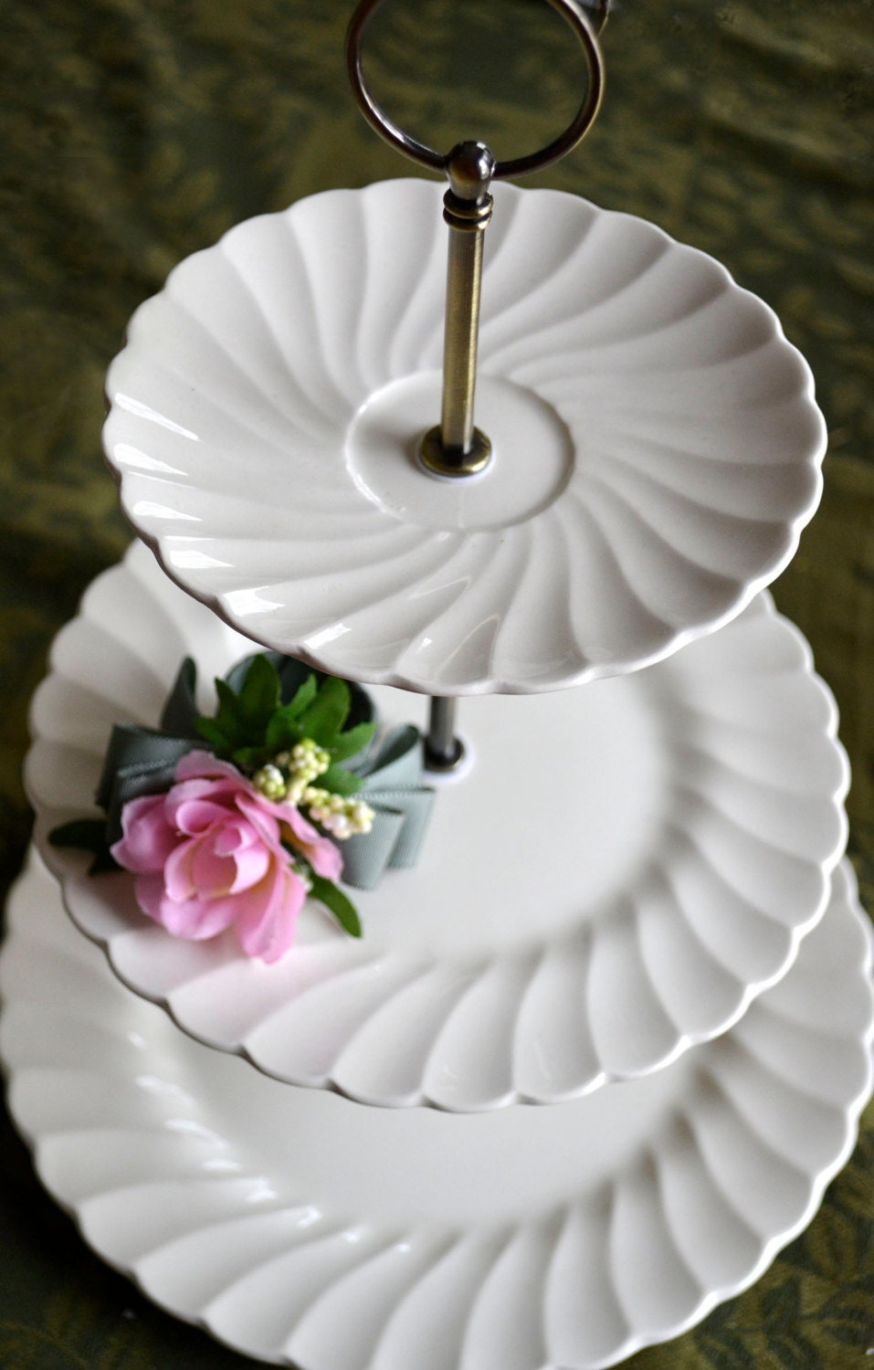 3 Tiered White Serving Tray Wedding Cake Stand Three Tier