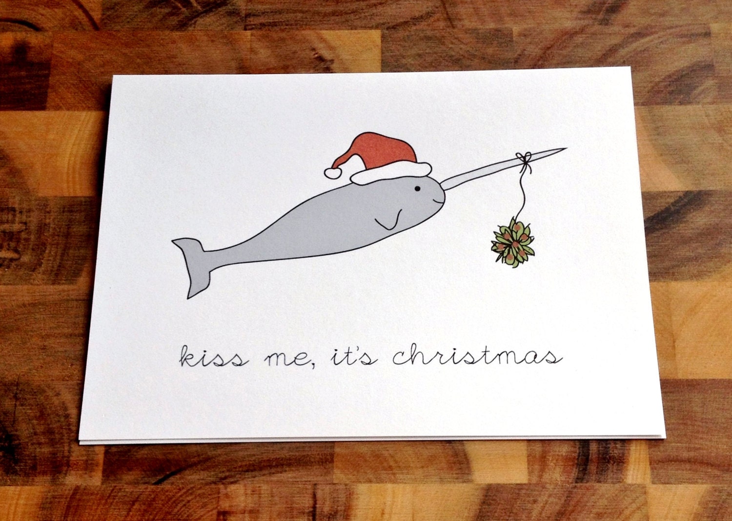 Naughty Christmas Card Funnyy Christmas Card Narwhal