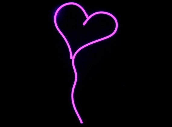 Hot Pink Heart Neon Art Valentine Sculpture