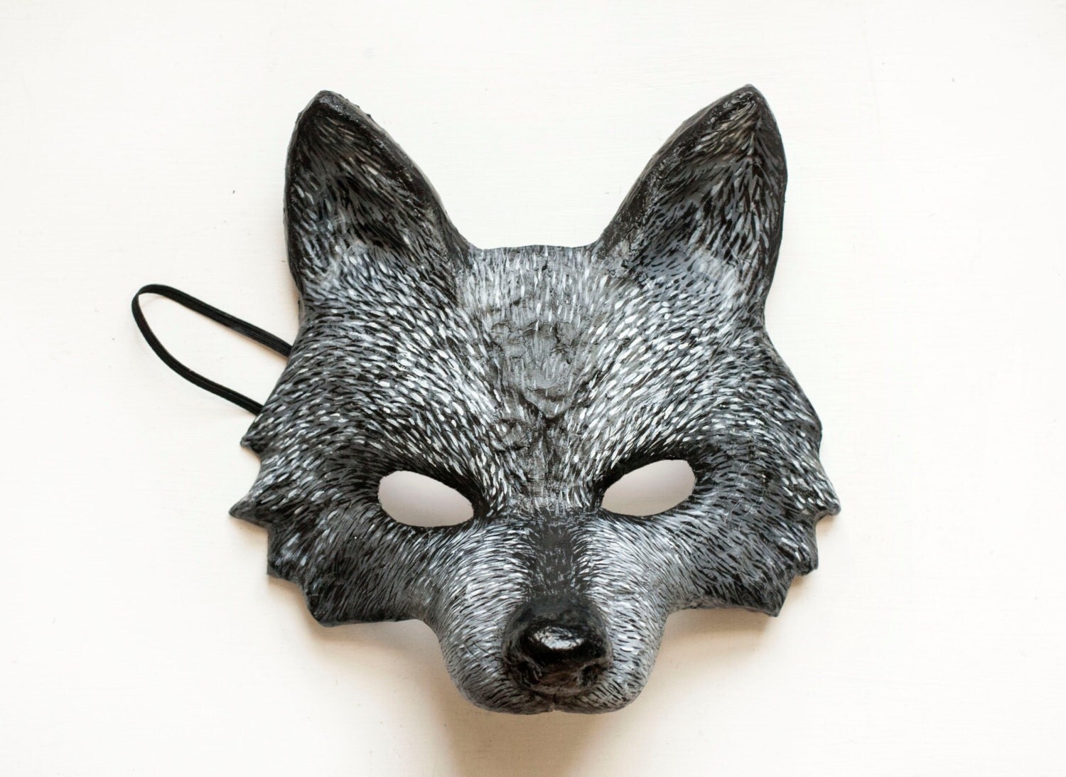 Dark Grey Wolf Animal Mask Made To Order Handmade by DaceBrakmane