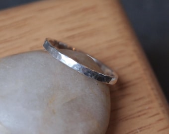Ring, single sterling silver stacking ring, thumb ring, knuckle ring, one unisex silver ring handmade to size by ARC Jewellery UK