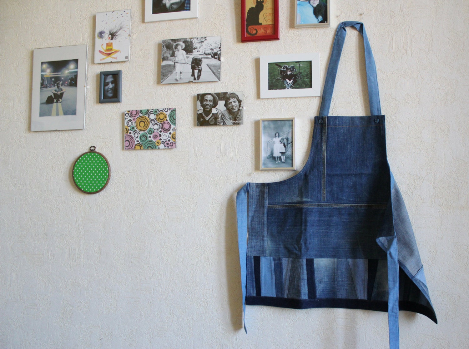 Denim patchwork apron Kitchen ware and by SashuDecorBureau