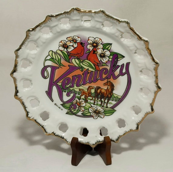 Vintage Kentucky Souvenir Decorative Plate by CuriousDiversions