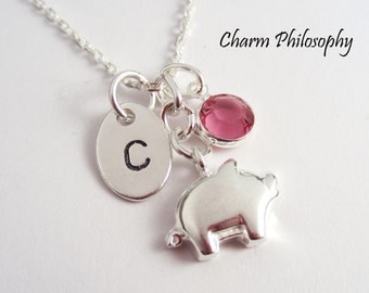 Pig Charm Necklace - Kids Jewelry - Piglet Necklace for Girls - Dainty 925 Sterling Silver Jewelry