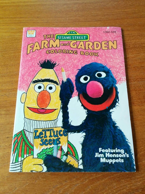 Vintage Sesame Street Coloring Book Farm and Garden Theme