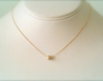 Gold Necklace, Dainty 14k Gold Filled Necklace, Stardust Bead Necklace, Minimalist Jewelry, Necklace In Handmade, Esty Gifts, Boho Jewelry