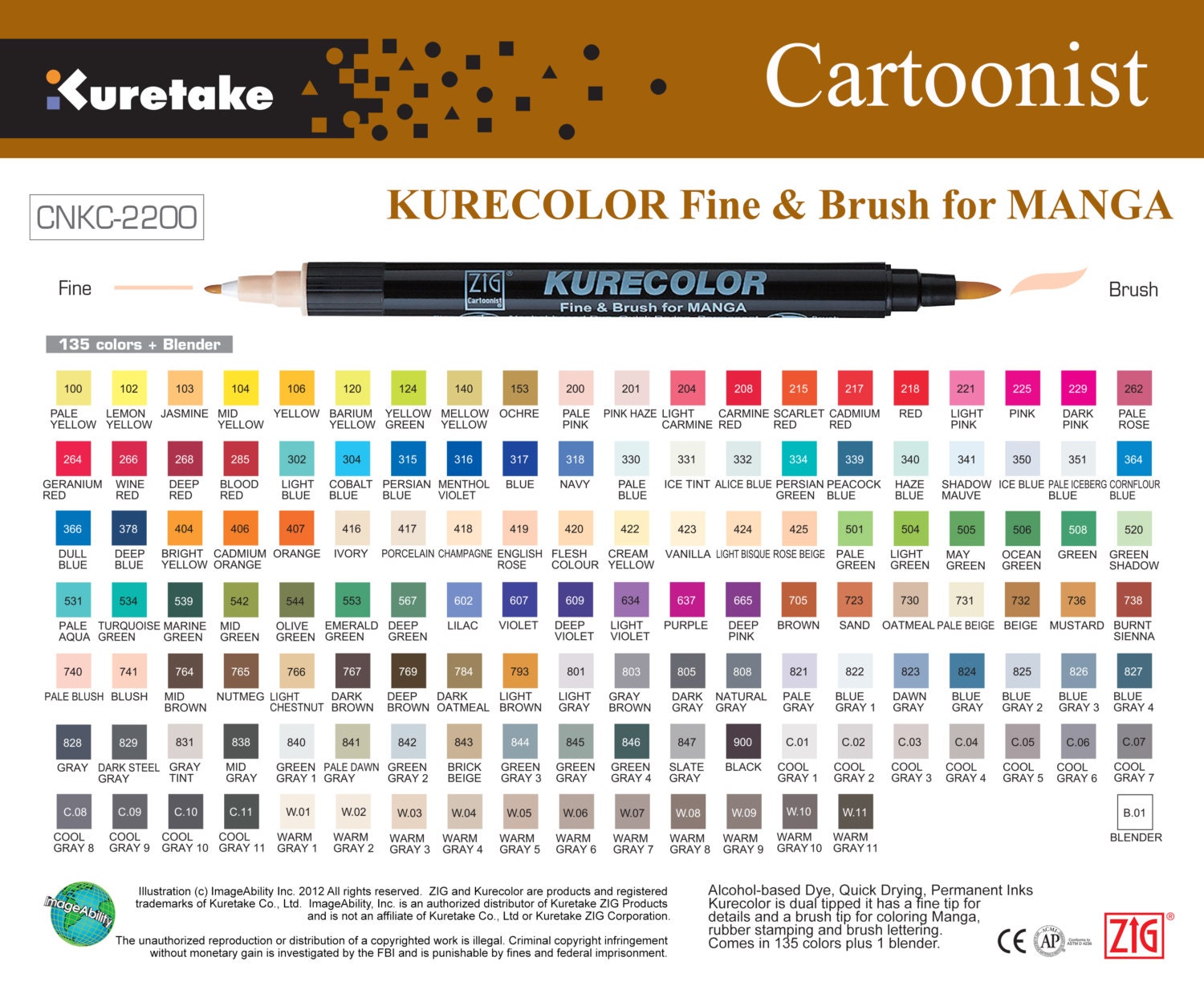 Zig Kurecolor Color Chart Printable Blank