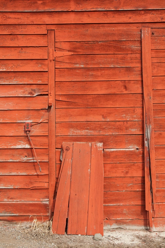 Items similar to Red Door: Red barn door, rustic minimalism, barn wood ...