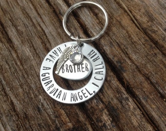 Memorial key chain - remembrance key chain - sympathy gift - memorial gift - rememberance gift - guardian angel - personalized gift - custom
