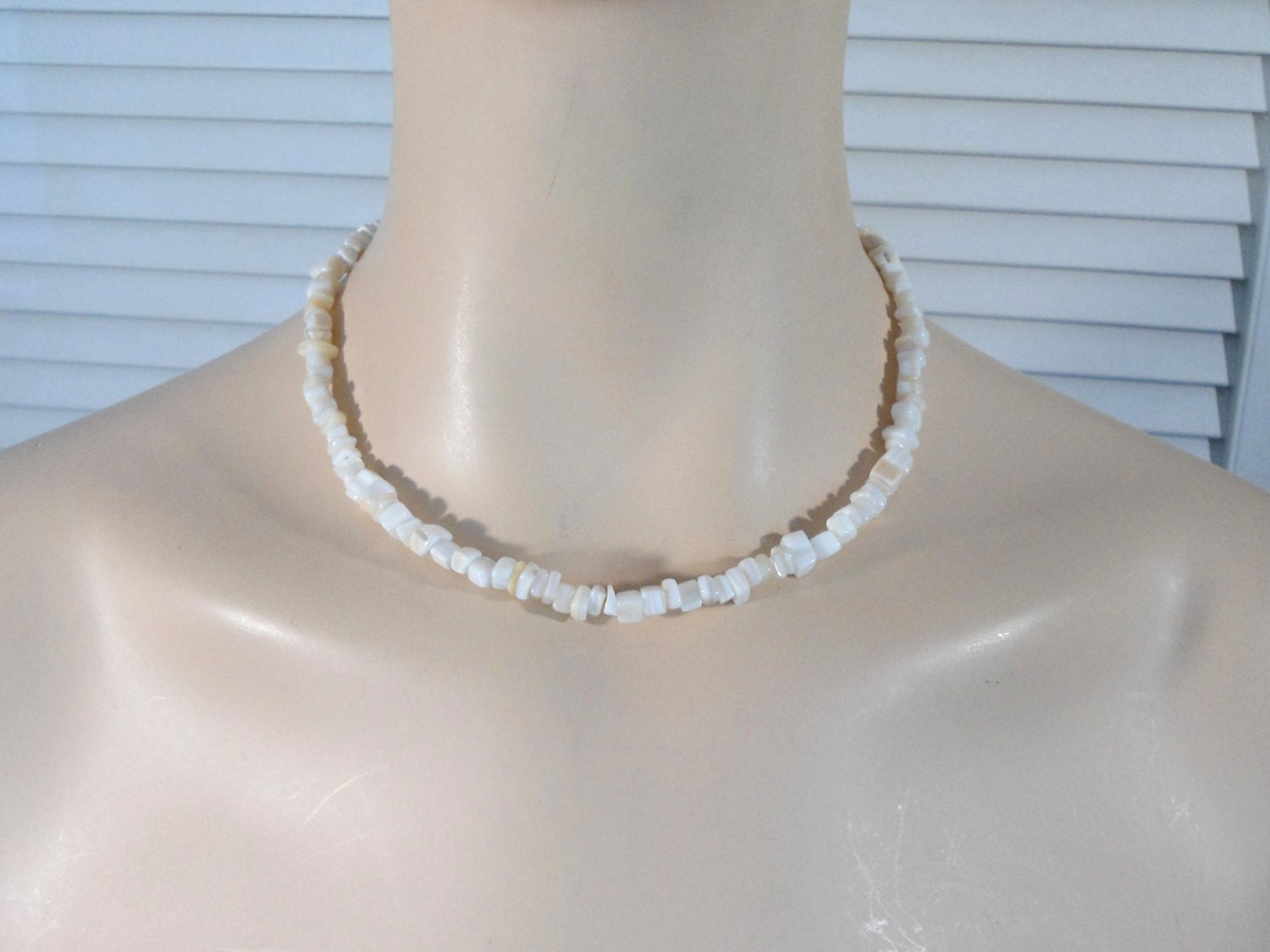 White Choker Shell Necklace Hippie Jewelry Boho Choker Beach 2485