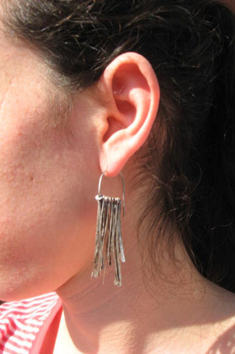 Sterling silver fringe earrings by LisaColbyMetalsmith on Etsy